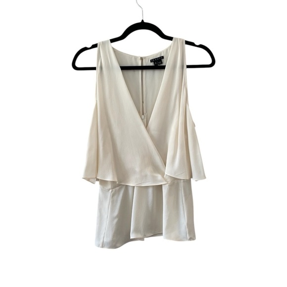 Theory Layered Ivory Silk Top - Picture 1 of 9